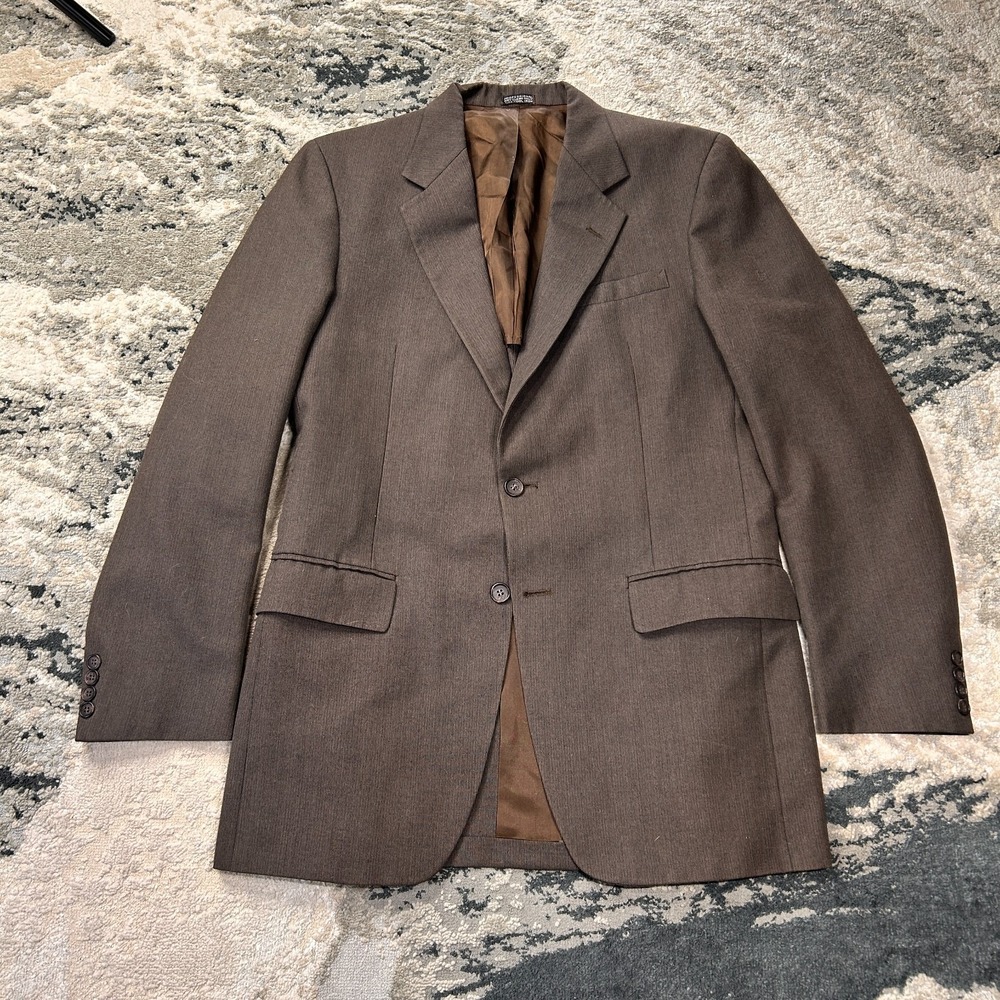 Vintage Saxony Hall Blazer Jacket Mens Dark Brown Single Breasted Notch Lapel‎